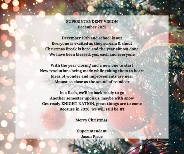 December Superintendent Vision